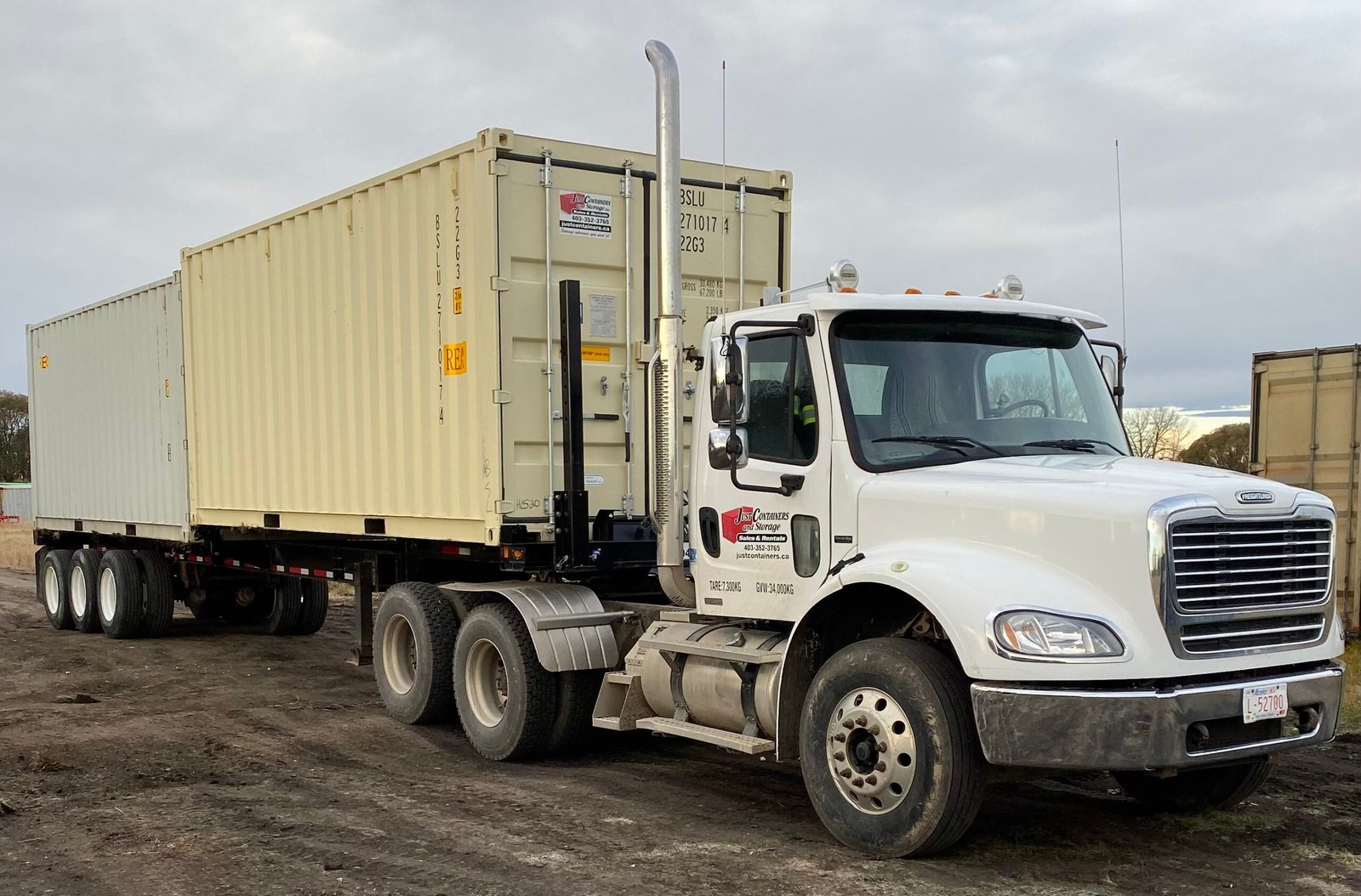 Shipping Container Being Transported For Delivery